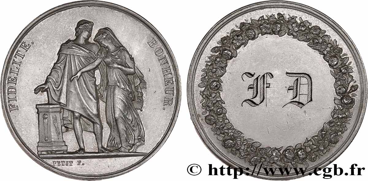 AMOUR ET MARIAGE Médaille de mariage, Fidélité et Bonheur SUP