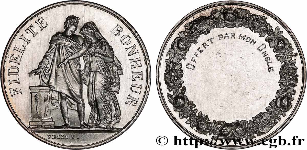 AMOUR ET MARIAGE Médaille de mariage, Fidélité et Bonheur SPL+/SPL