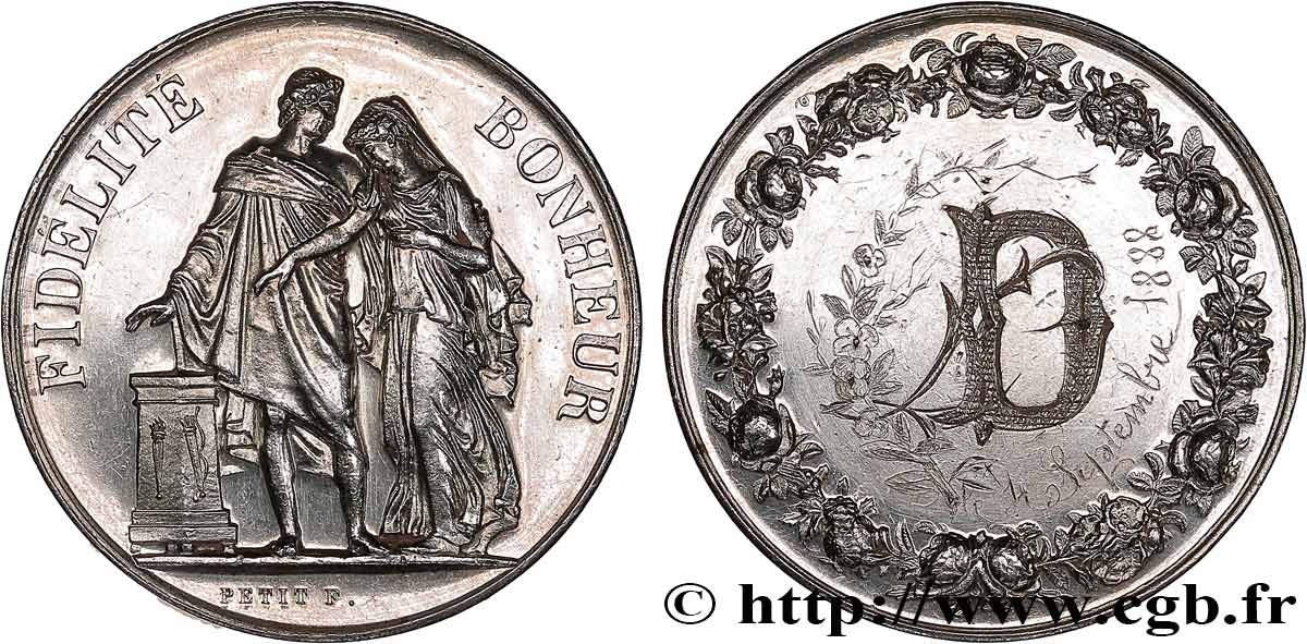 AMOUR ET MARIAGE Médaille de mariage, Fidélité et Bonheur MBC+
