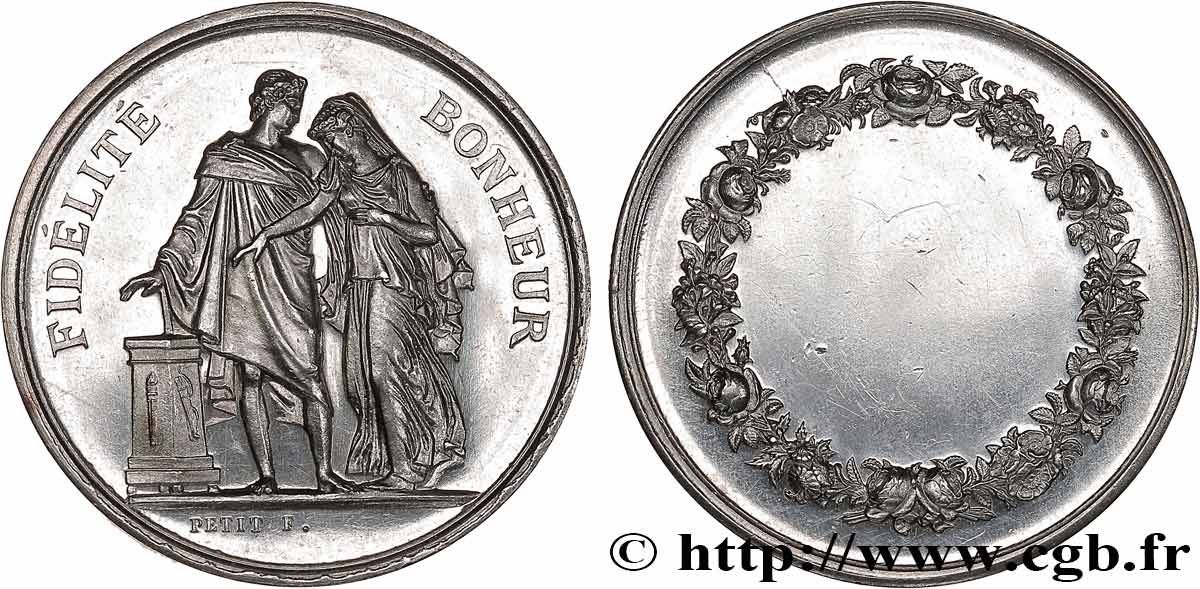 AMOUR ET MARIAGE Médaille de mariage, Fidélité et Bonheur SPL