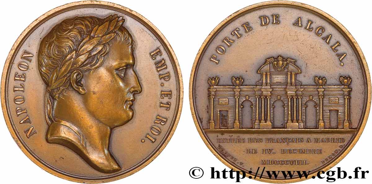 PREMIER EMPIRE / FIRST FRENCH EMPIRE Médaille, Napoléon Ier, Entrée des Français à Madrid AU