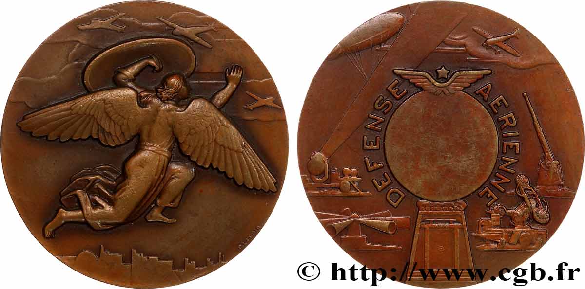AVIATION : AVIATEURS & AVIONS Médaille, Défense aérienne TTB+
