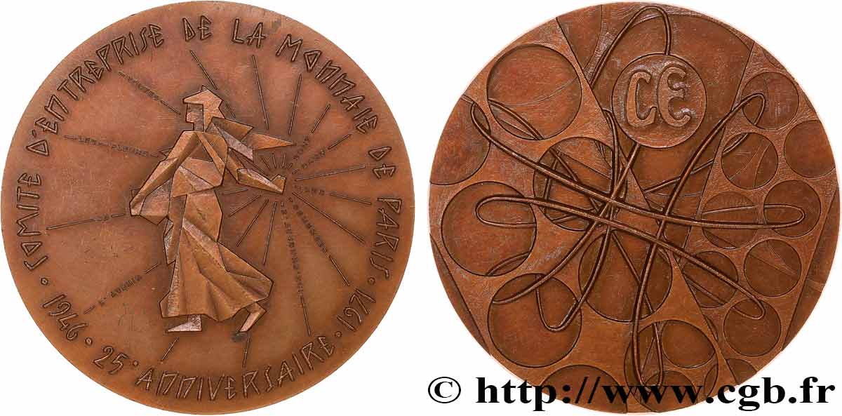 MONNAIE DE PARIS Médaille, 25e anniversaire, Comité d’entreprise de la Monnaie de Paris AU