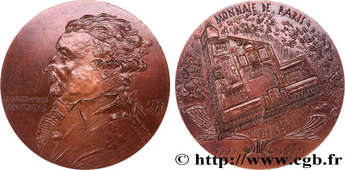 MONUMENTS ET HISTOIRE Médaille, Jacques-Denis Antoine et la Monnaie de Paris TTB+