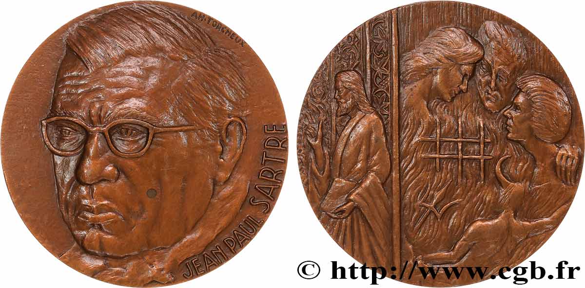 LITERATURE : WRITERS - POETS Médaille, Jean Paul Sartre SPL