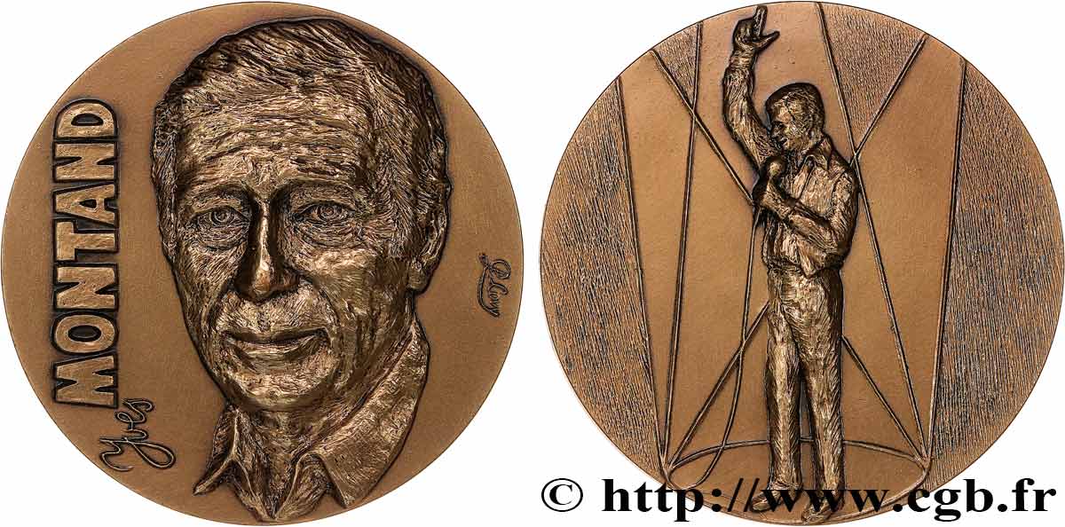 ARTISTES : MUSICIENS, PEINTRES, SCULPTEURS Médaille, Yves Montand VZ