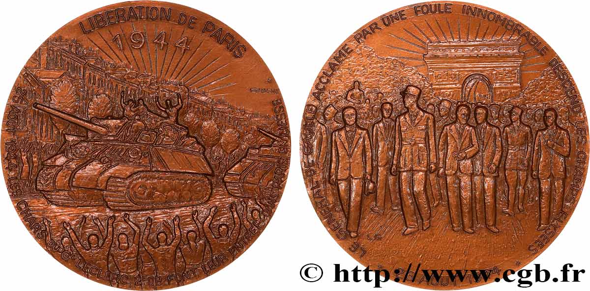 V REPUBLIC Médaille, 40e anniversaire de la libération de Paris MS