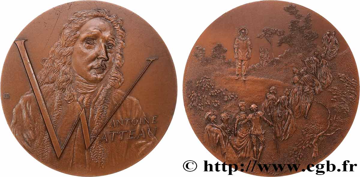 ARTISTES : MUSICIENS, PEINTRES, SCULPTEURS Médaille, Jean-Antoine Watteau SPL