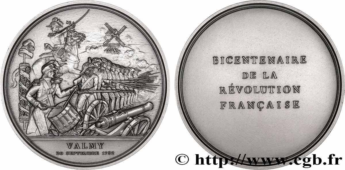 CINQUIÈME RÉPUBLIQUE Médaille, Bicentenaire de la Révolution, Valmy SUP