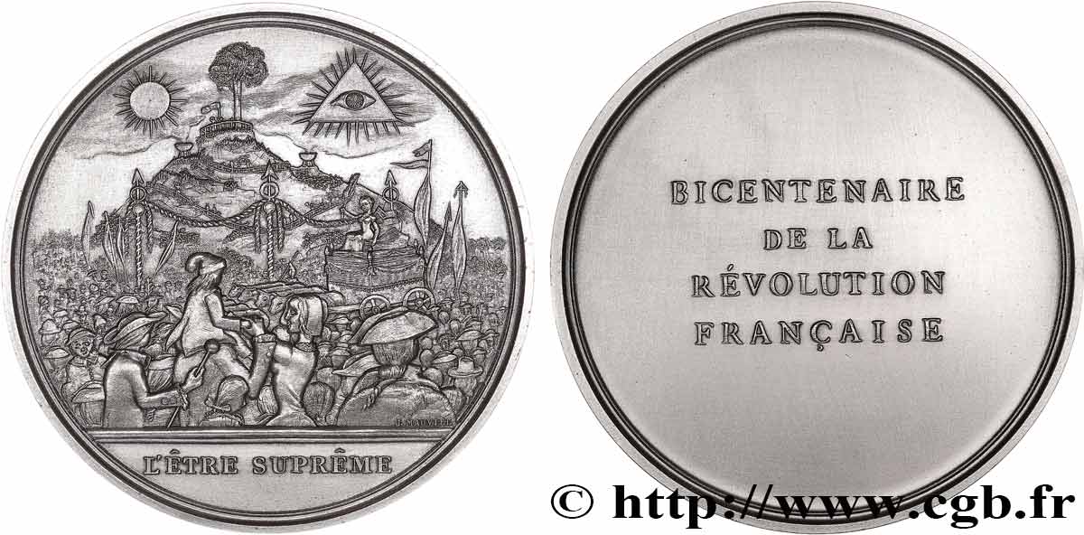 QUINTA REPUBBLICA FRANCESE Médaille, Bicentenaire de la Révolution, L’être suprême SPL