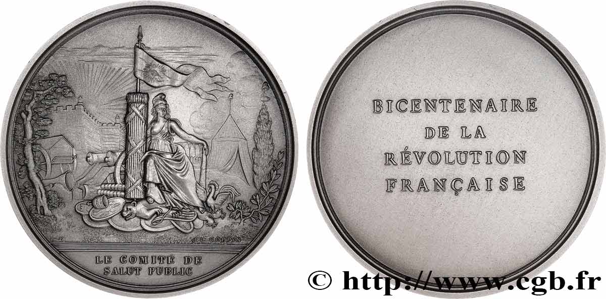 V REPUBLIC Médaille, Bicentenaire de la Révolution, Comité de Salut public AU