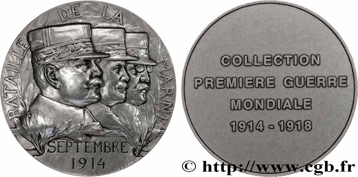 CINQUIÈME RÉPUBLIQUE Médaille, Bataille de la Marne, Collection Première Guerre Mondiale SUP/TTB+
