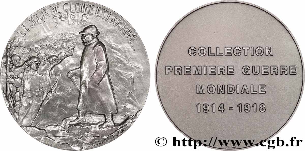 QUINTA REPUBLICA FRANCESA Médaille, Armistice du 11 Novembre 1918, Collection première guerre mondiale MBC+