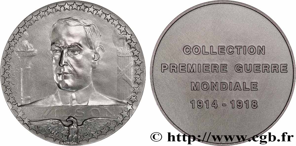 CINQUIÈME RÉPUBLIQUE Médaille, Président Wilson, Collection première guerre mondiale SUP