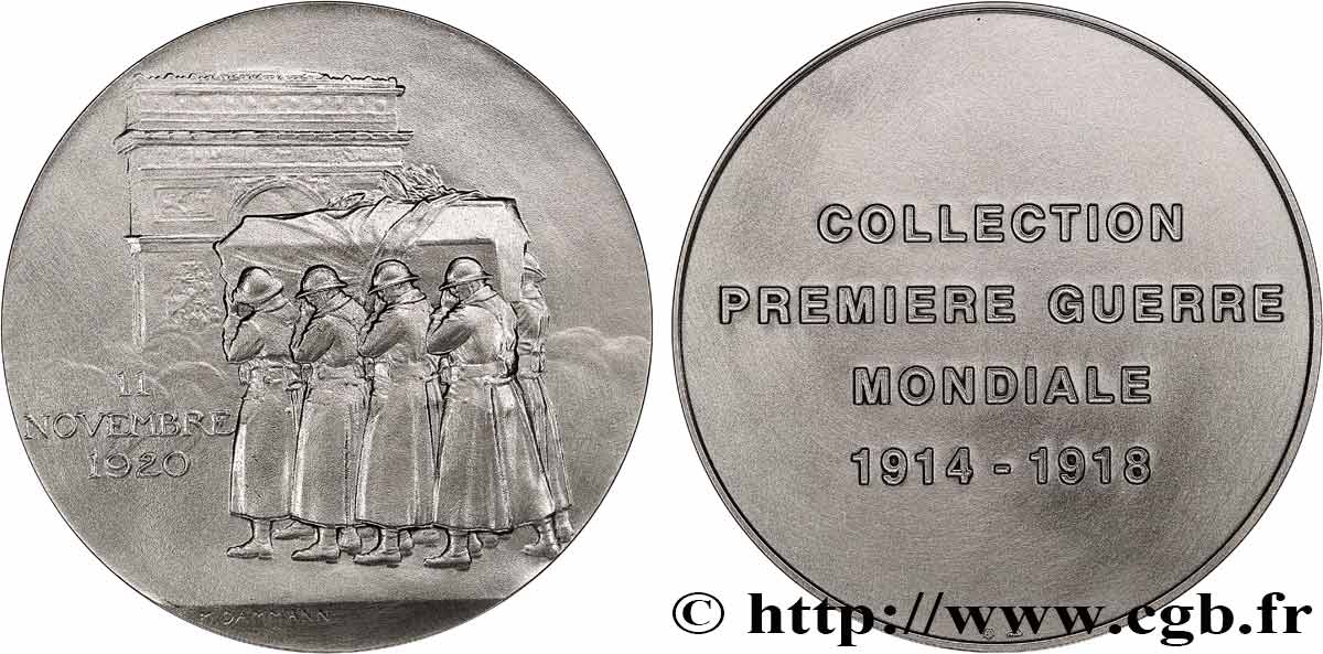 CINQUIÈME RÉPUBLIQUE Médaille, Le Soldat Inconnu, Collection première guerre mondiale SUP