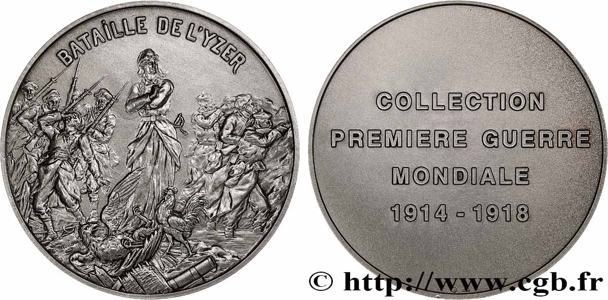 CINQUIÈME RÉPUBLIQUE Médaille, Bataille de l’Yzer, Collection première guerre mondiale SUP