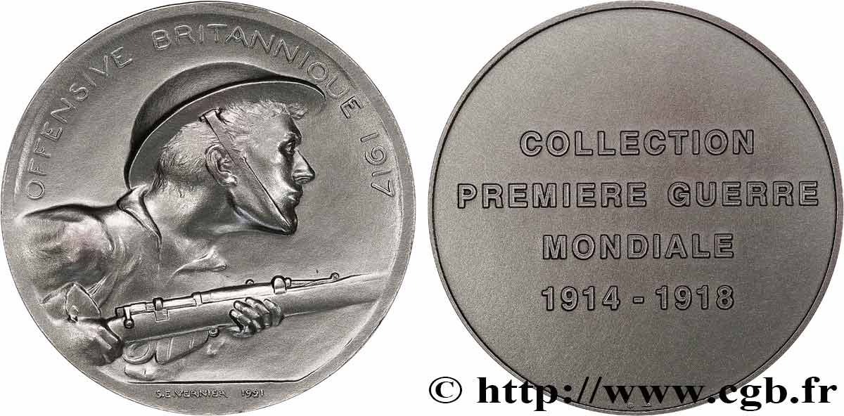 FUNFTE FRANZOSISCHE REPUBLIK Médaille, Offensive britannique, Collection première guerre mondiale VZ