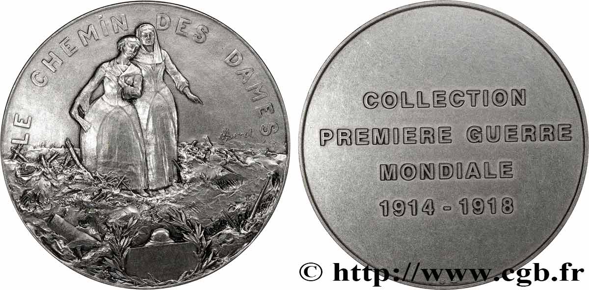 V REPUBLIC Médaille, Le chemin des dames, Collection première guerre mondiale AU