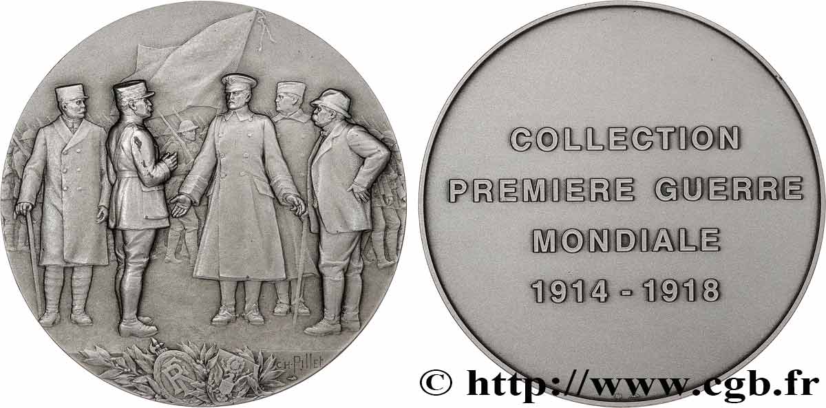 CINQUIÈME RÉPUBLIQUE Médaille, Visite du Général Pershilg sur le front, Collection première guerre mondiale SUP