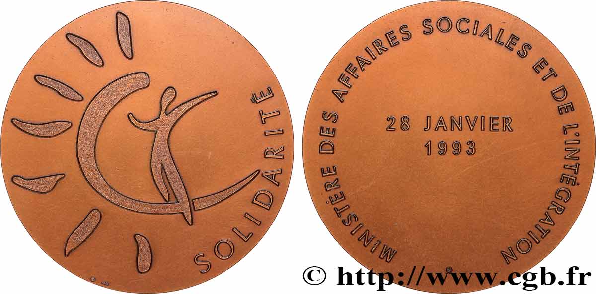 CINQUIÈME RÉPUBLIQUE Médaille, Ministère des affaires sociales et de l’intégration SUP