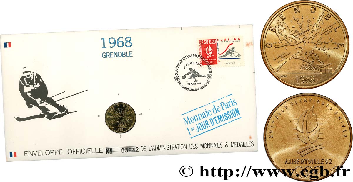 SPORTS Enveloppe “Timbre médaille” n°13 MS