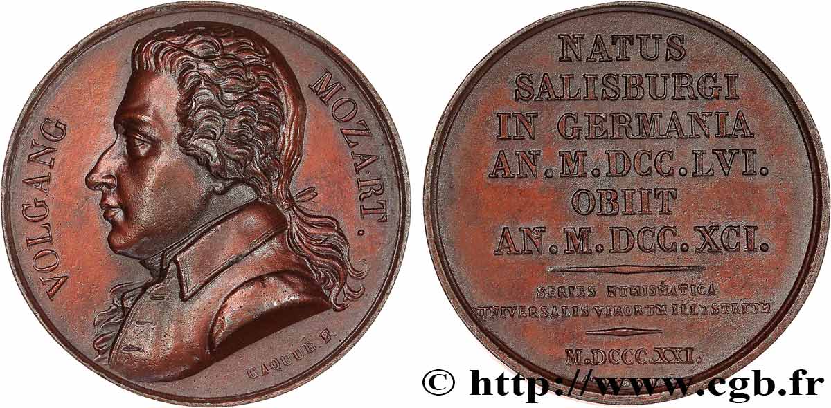 SÉRIE NUMISMATIQUE DES HOMMES ILLUSTRES Médaille, Wolfgang Amadeus Mozart TTB+