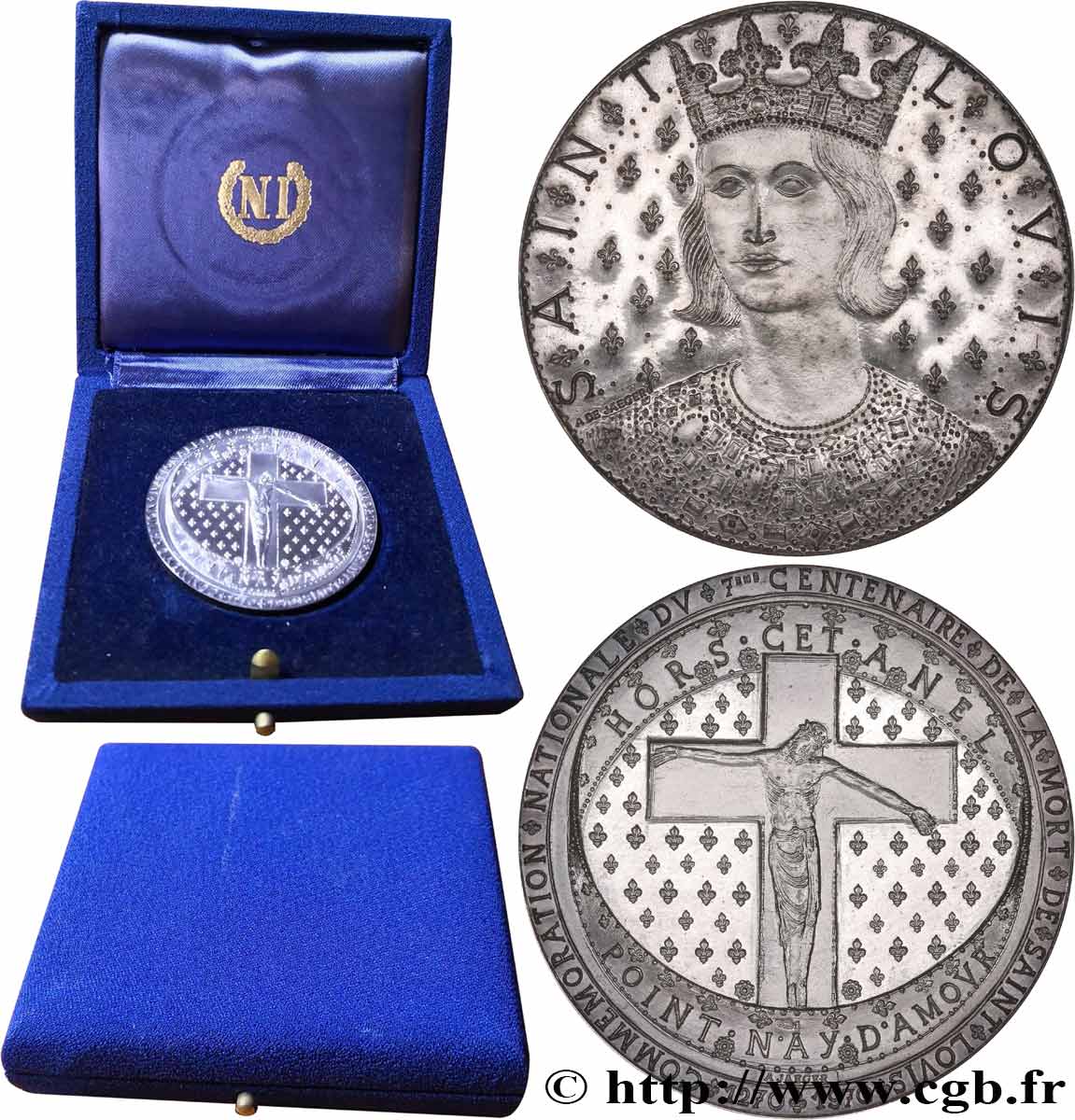 LOUIS IX DIT  SAINT LOUIS  Médaille, 700 ans de la mort de Saint-Louis SUP
