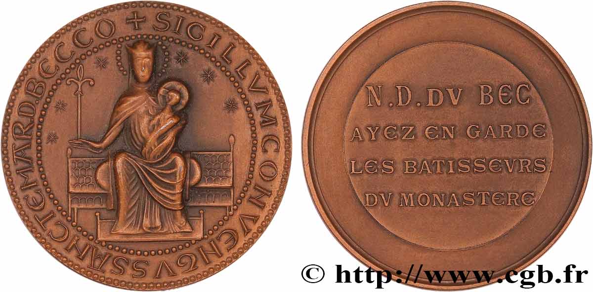 MÉDAILLES RELIGIEUSES Médaille, Sceau de l abbaye de Notre Dame du Bec Helloin SUP