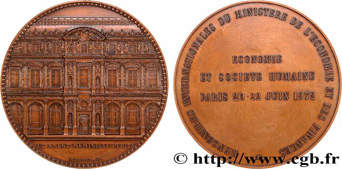 QUINTA REPUBLICA FRANCESA Médaille, Ministère de l’économie et des finances EBC