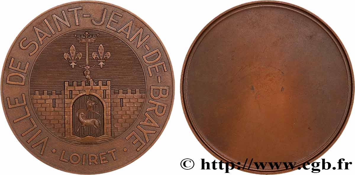 QUINTA REPUBLICA FRANCESA Médaille, Ville de Saint-Jean-de-Braye MBC+