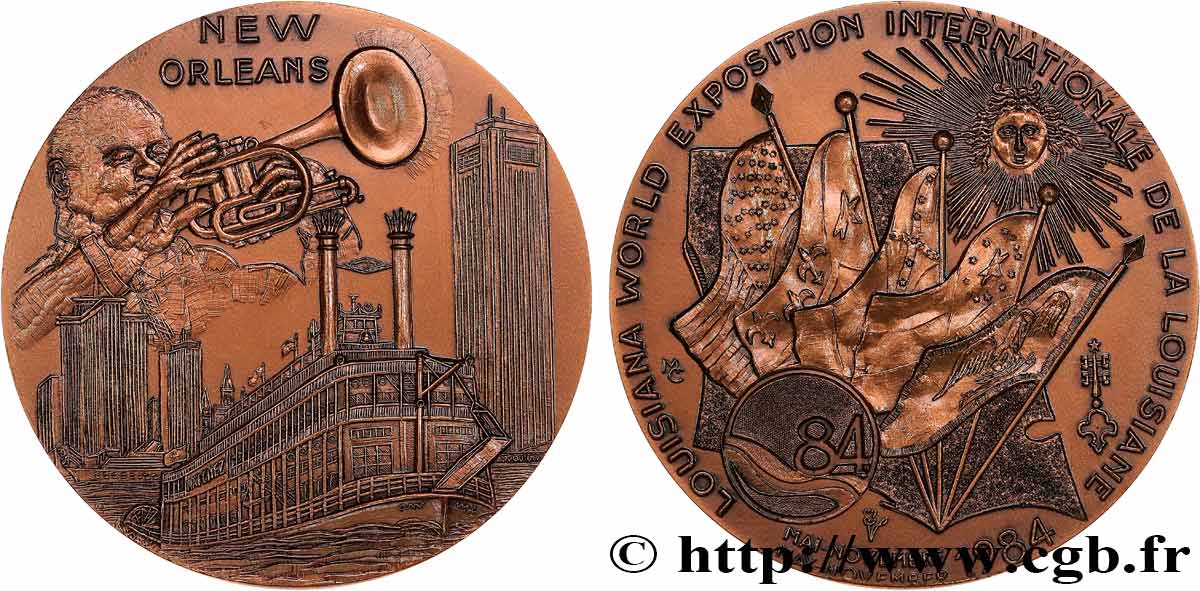 ÉTATS-UNIS D AMÉRIQUE Médaille, New Orleans et la Louisiana World Exposition SUP