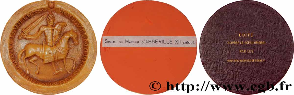 PICARDIE - NOBLESSE ET VILLES Médaille, Reproduction du Sceau du mayeur d’Abbeville SUP