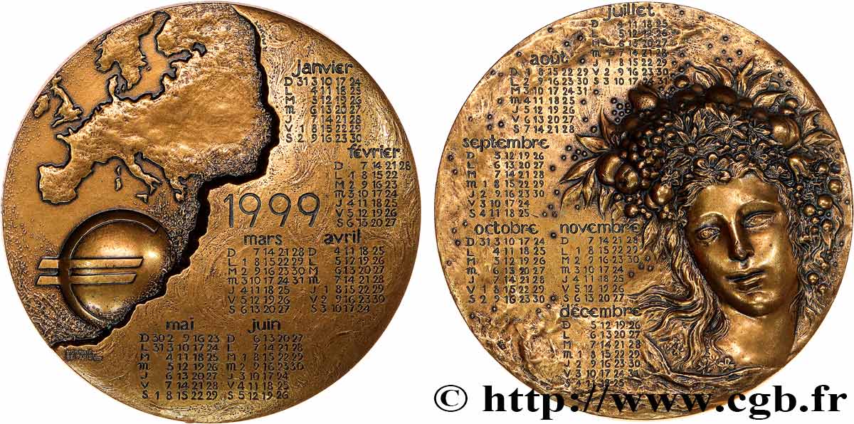 FUNFTE FRANZOSISCHE REPUBLIK Médaille Calendrier VZ