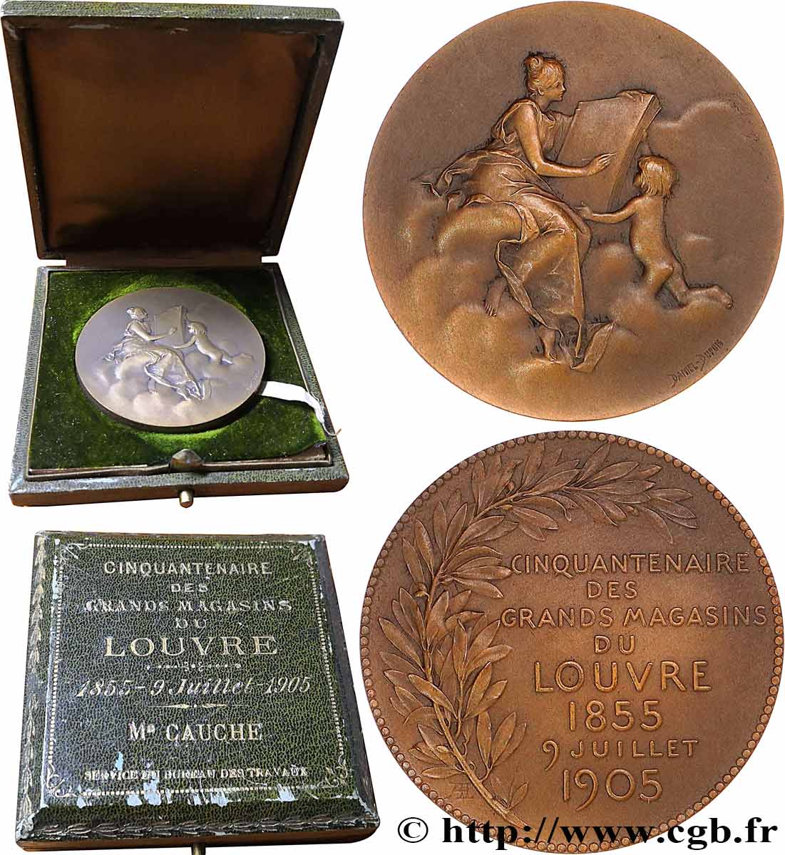 TROISIÈME RÉPUBLIQUE Médaille, Cinquantenaire des Grands Magasins du Louvre SUP