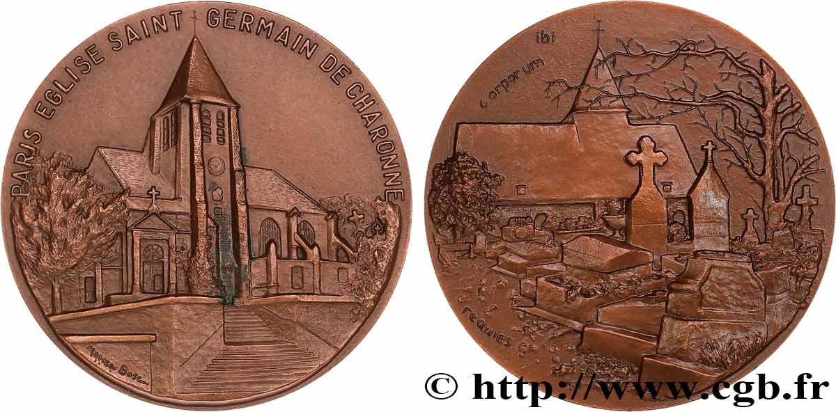 CINQUIÈME RÉPUBLIQUE Médaille, Église Saint-Germain de Charonne TTB+