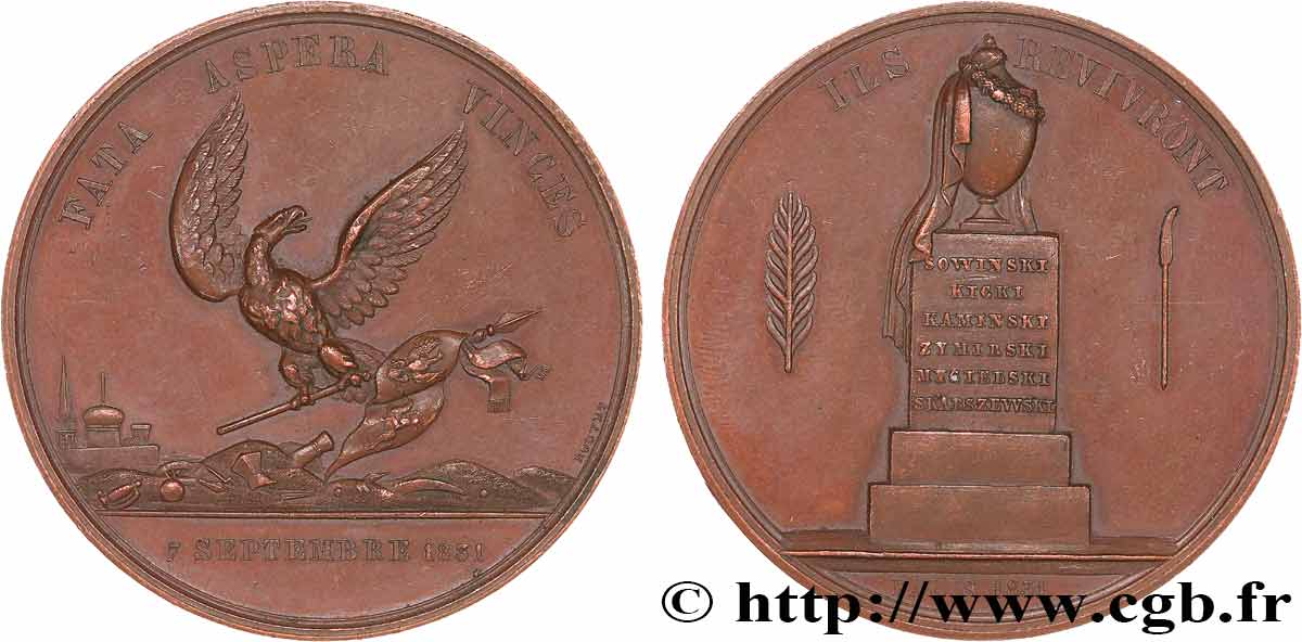 POLOGNE - ROYAUME DE POLOGNE - NICOLAS Ier Médaille, Insurrection de Novembre 1830-1831 TTB