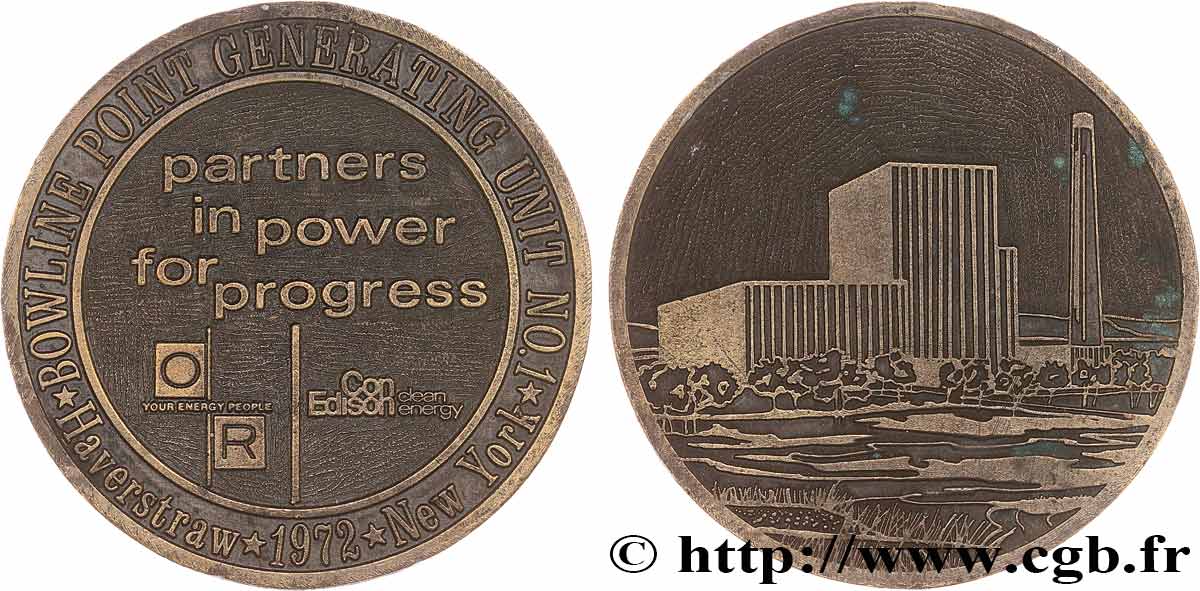 ÉTATS-UNIS D AMÉRIQUE Médaille, Centrale électrique à vapeur d’Haverstraw SS