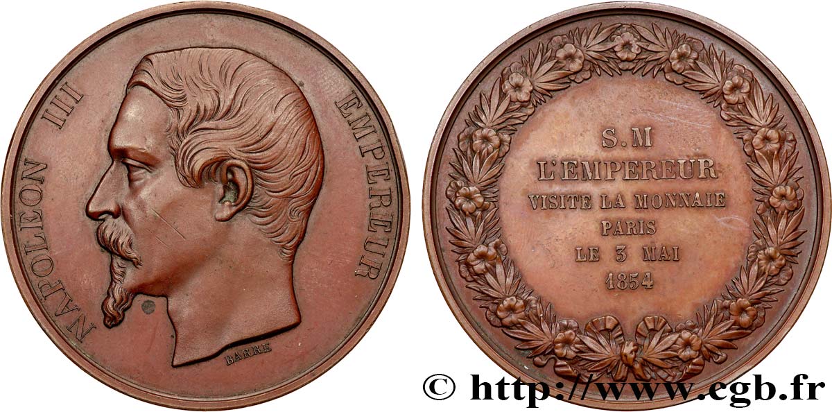 SECOND EMPIRE Médaille, Visite de la Monnaie de Paris AU