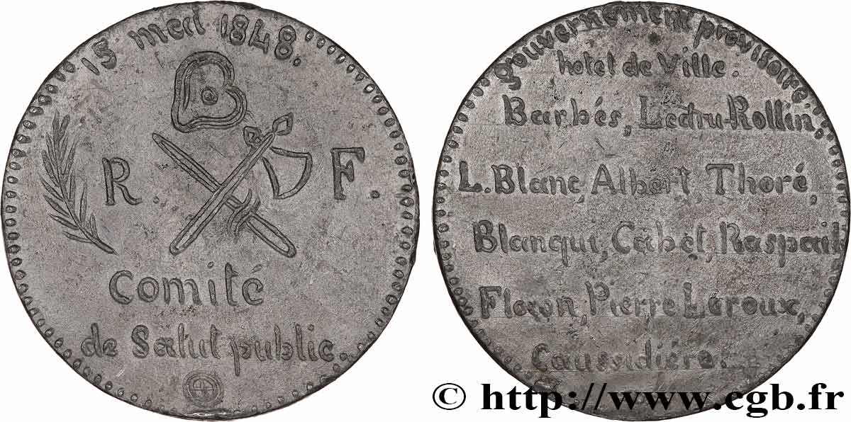 DEUXIÈME RÉPUBLIQUE Médaille, Gouvernement provisoire AU