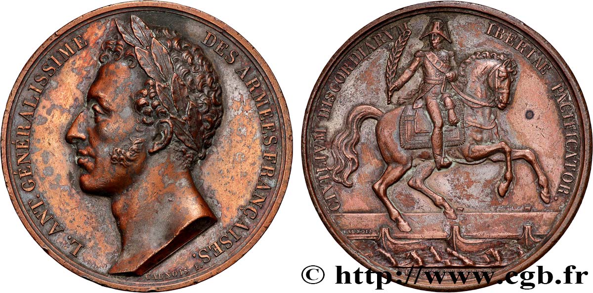 LOUIS XVIII Médaille, Restauration du trône d’Espagne TTB