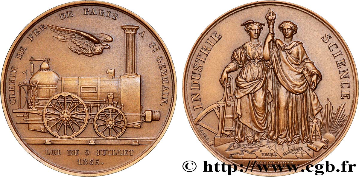 TRANSPORTS AND RAILWAYS Médaille, Chemins de Fer de l’Ouest, refrappe AU