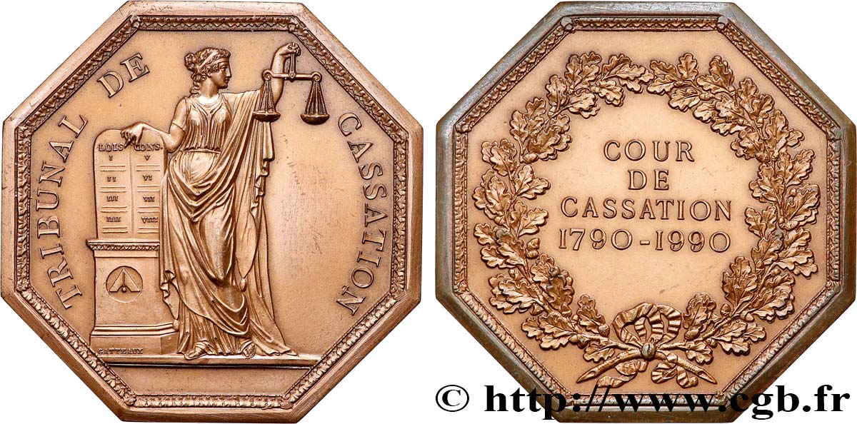 QUINTA REPUBBLICA FRANCESE Médaille, Bicentenaire de la Cour de Cassation q.SPL