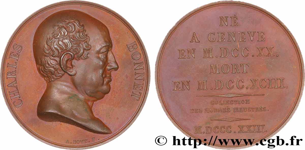 SÉRIE MÉTALLIQUE DES PERSONNAGES ILLUSTRES Médaille, Charles Bonnet AU