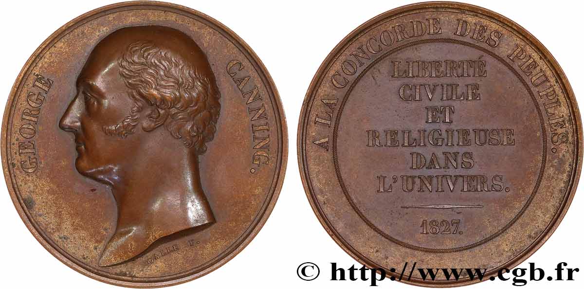 GROßBRITANNIEN - GEORG. IV Médaille, Hommage à George Canning fVZ