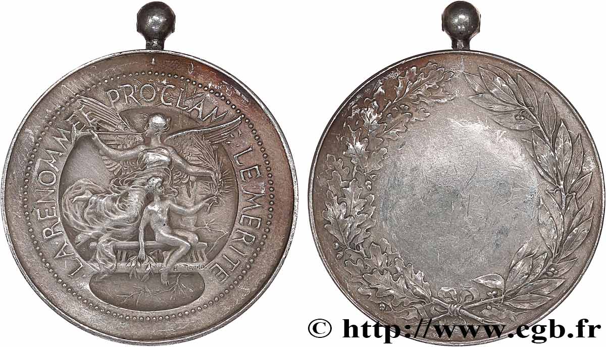 III REPUBLIC Médaille de récompense, transformée en pendentif AU