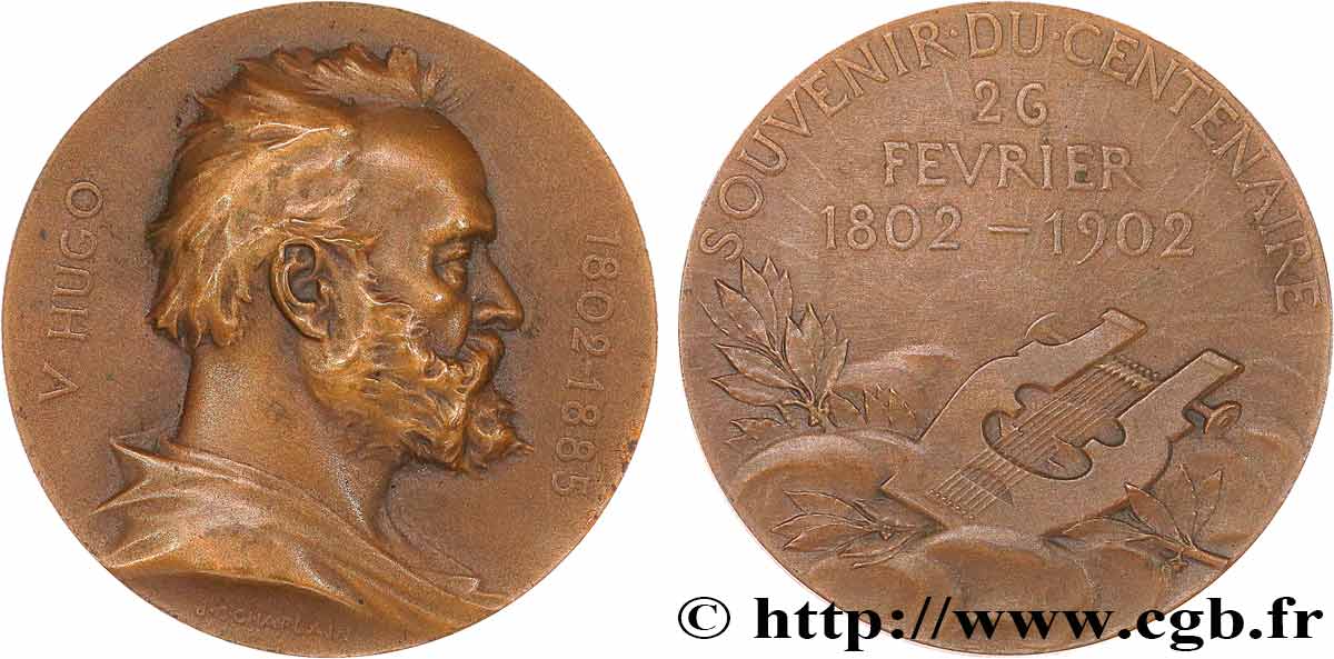TROISIÈME RÉPUBLIQUE Médaille, Centenaire de la naissance de Victor Hugo TTB+