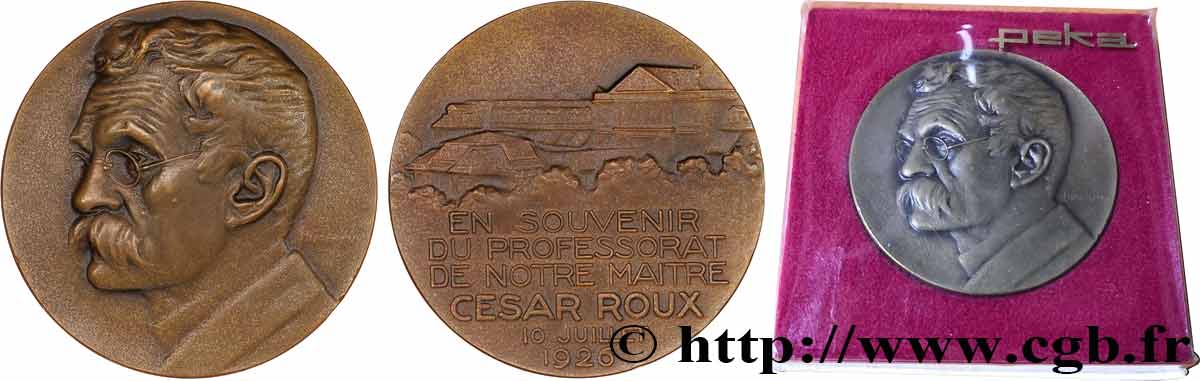 TERCERA REPUBLICA FRANCESA Médaille, En souvenir du professorat de notre maître César Roux EBC