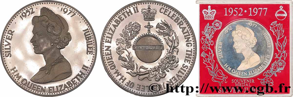 GRANDE-BRETAGNE - ÉLISABETH II Médaille, Souvenir du Jubilé d’argent BE