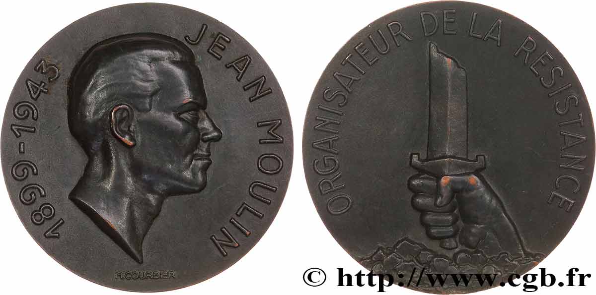 QUINTA REPUBLICA FRANCESA Médaille, Jean Moulin EBC