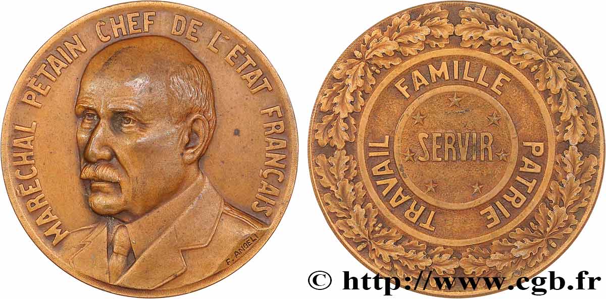 FRENCH STATE Médaille, Maréchal Pétain, Servir AU